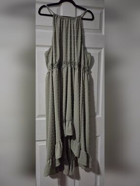 SHEIN Sage Green Textured Tiered Sundress for Girls